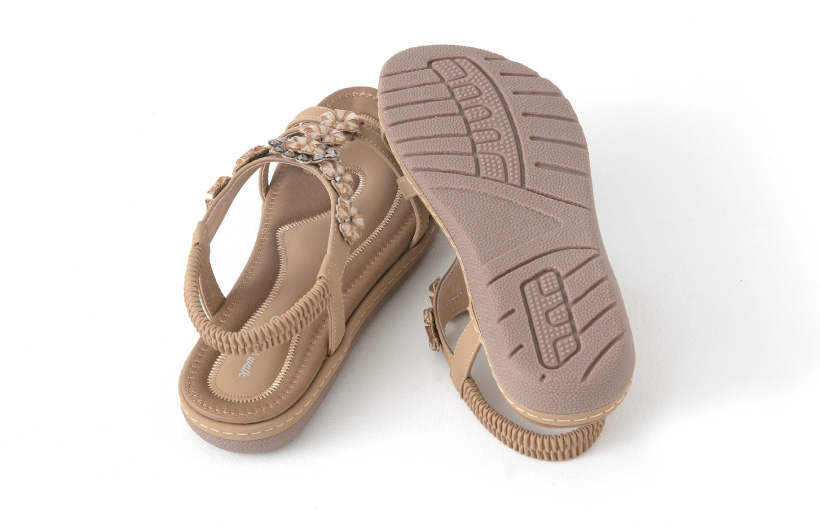 コンシャスウォーク 美脚ペタルサンダル アウトソール ベージュ