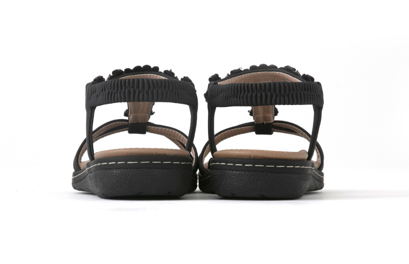 コンシャスウォーク 美脚ペタルサンダル 背面 ブラック