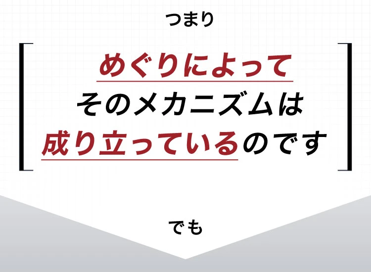 めぐりによってそのメカニズムは成り立っているのです