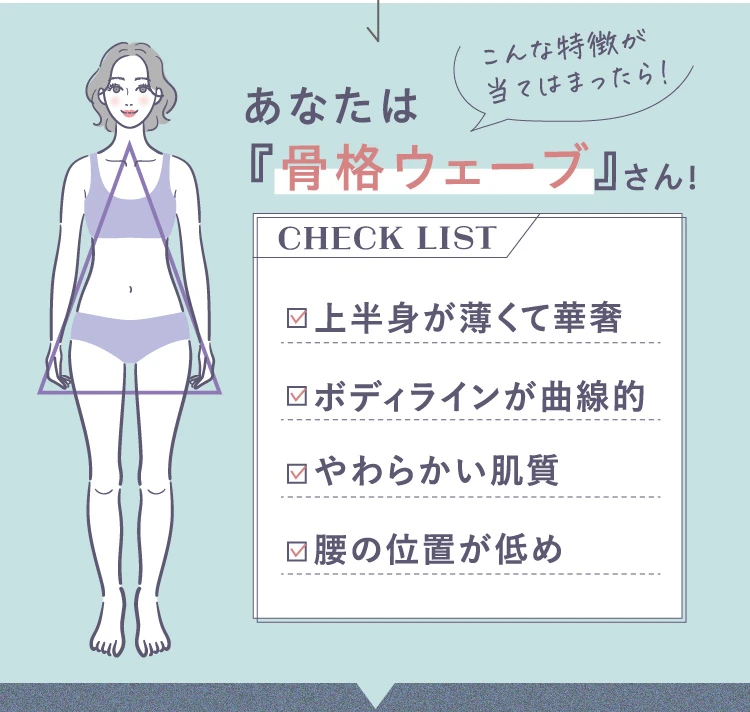 こんな特徴が当てはまったらあなたは骨格ウェーブさん