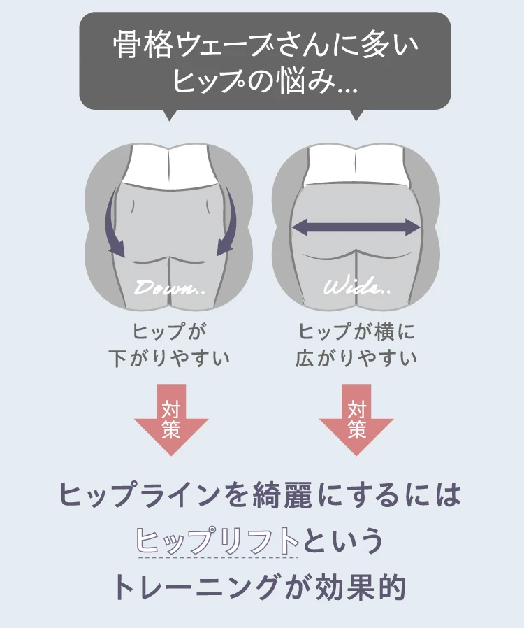 骨格ウェーブさんに多いヒップの悩み