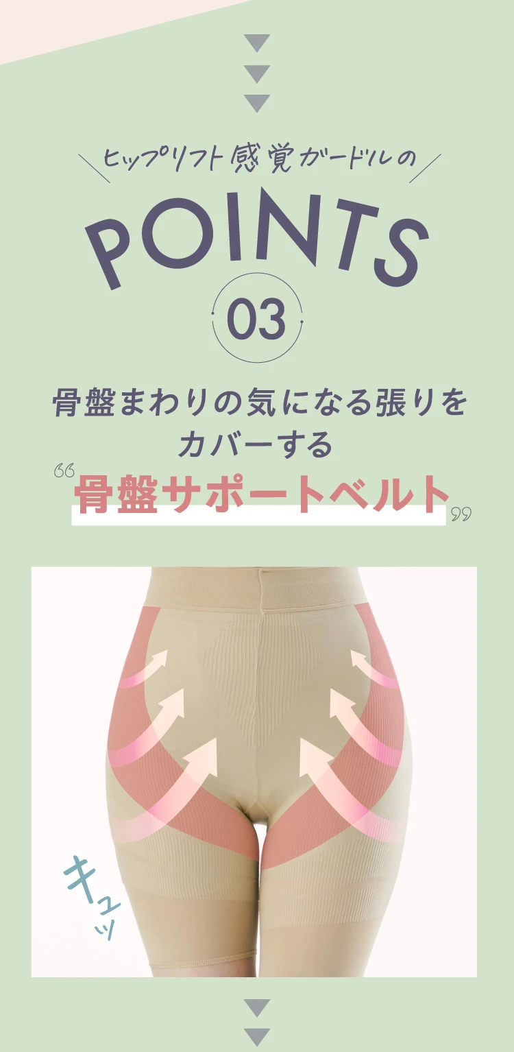 POINTS03 骨盤周りの気になる張りをカバーする「骨盤サポートベルト」