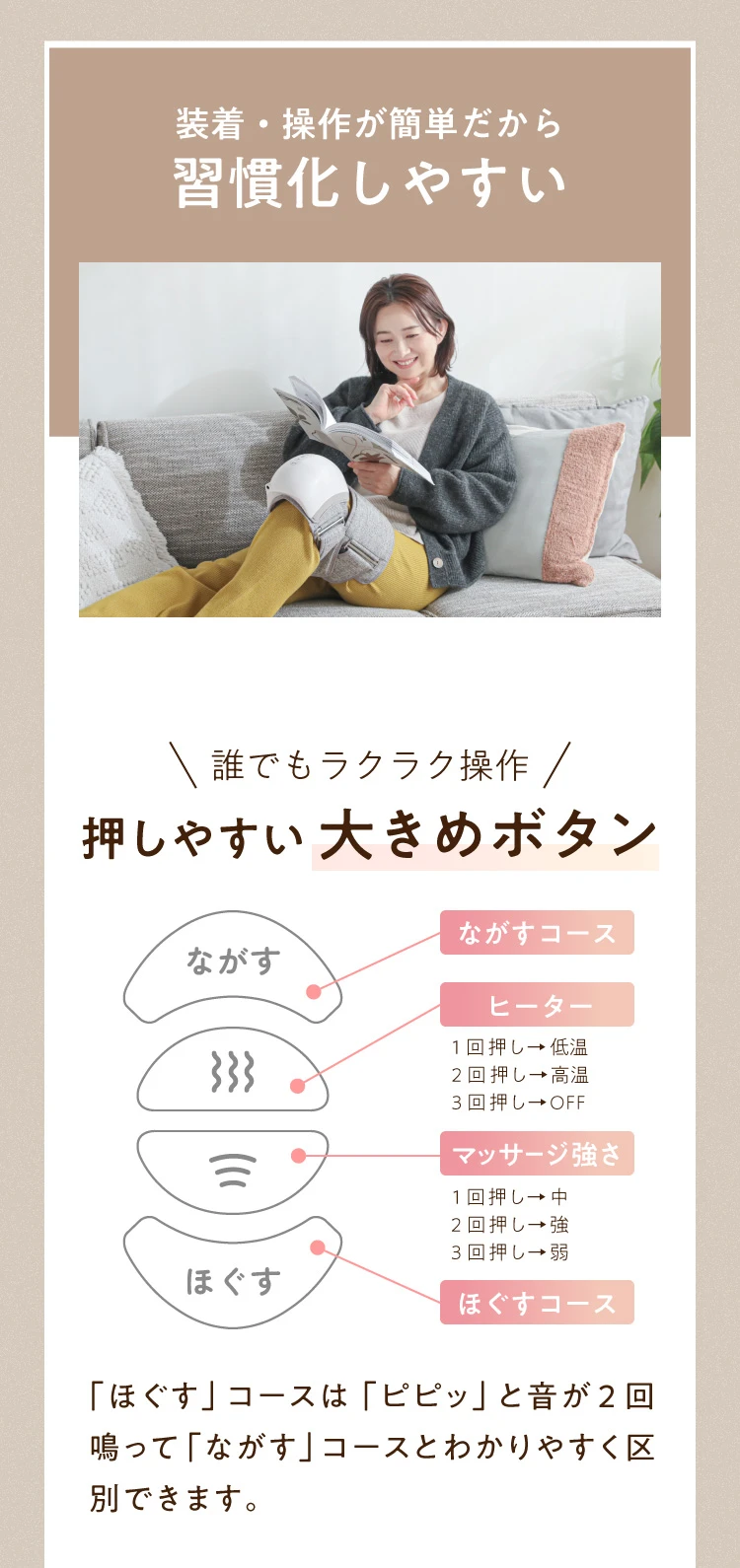 装着・操作が簡単だから習慣化しやすい