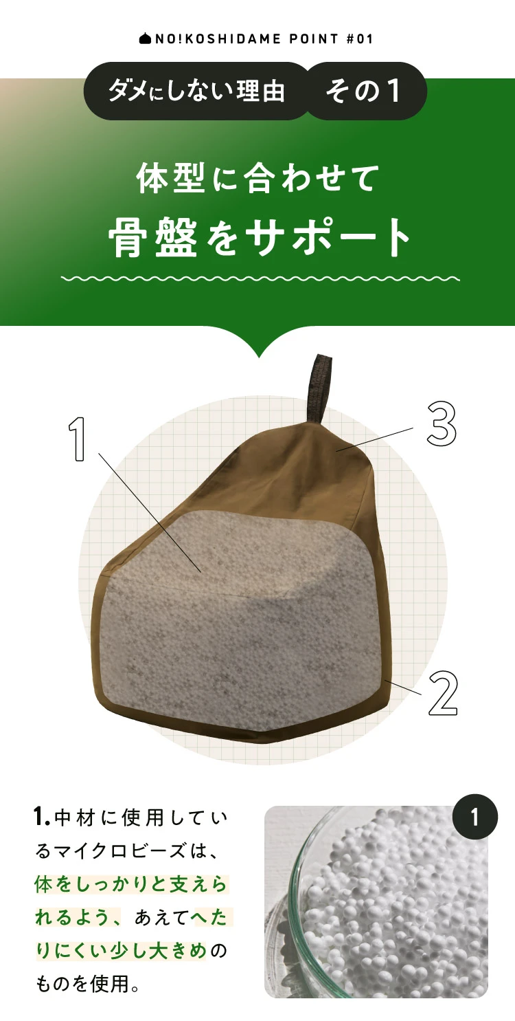 体型に合わせて骨盤をサポート