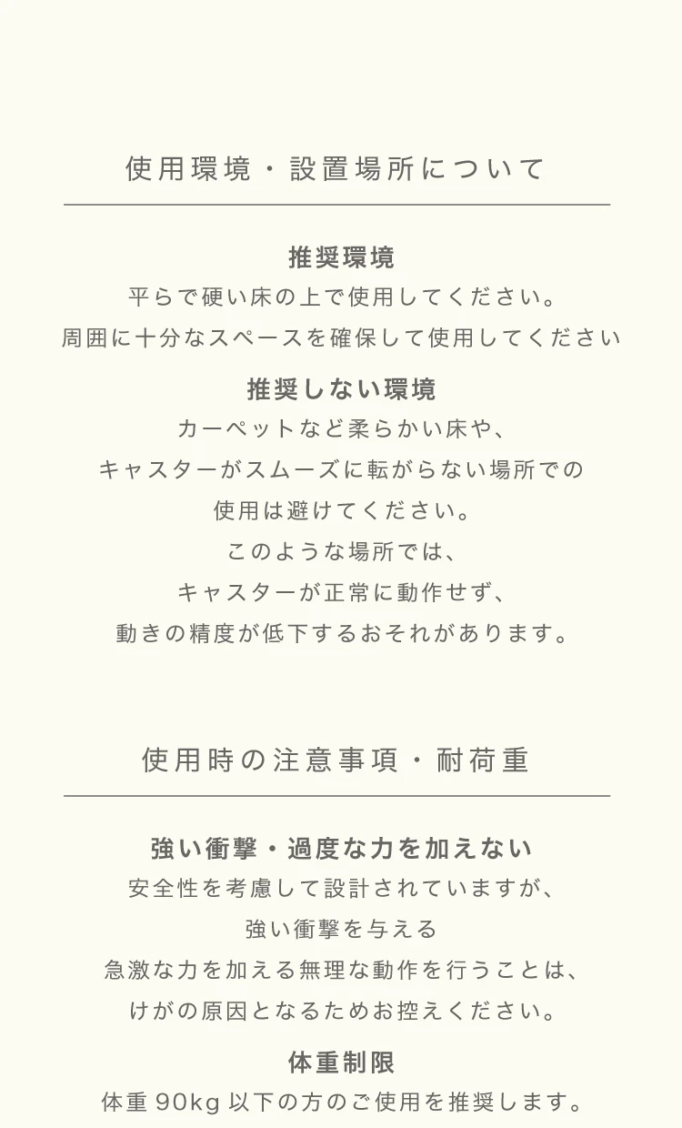 使用環境・設置場所について