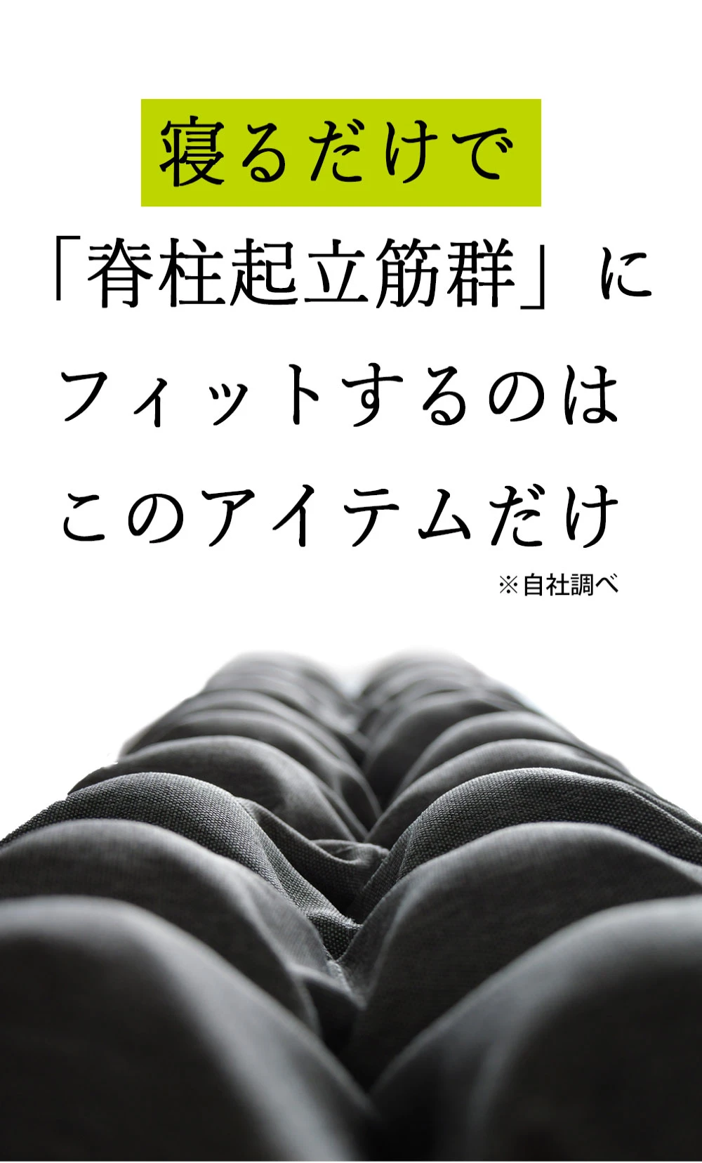 寝るだけで脊柱起立筋群にフィットするのはこのアイテムだけ
