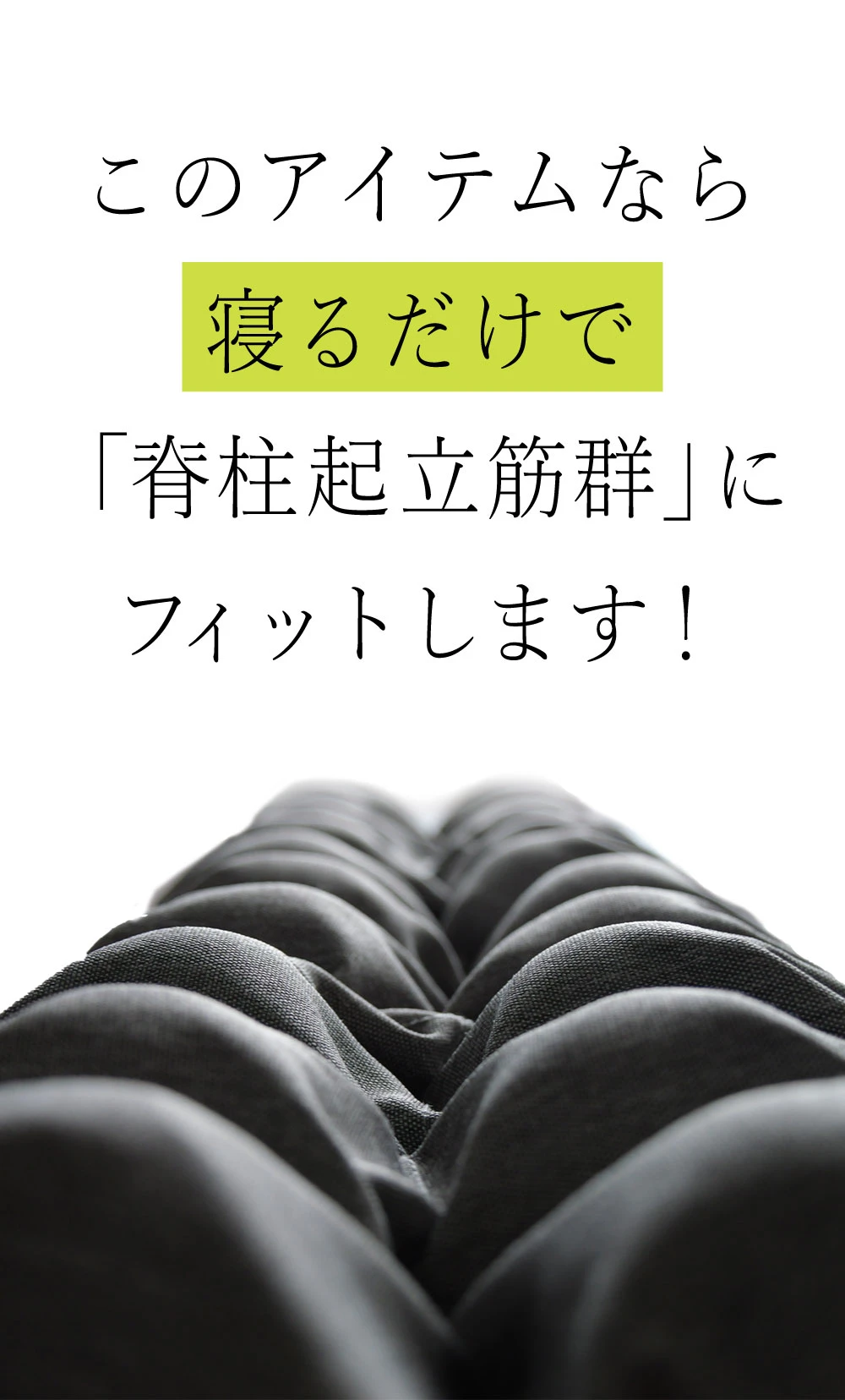 寝るだけで脊柱起立筋群にフィットします