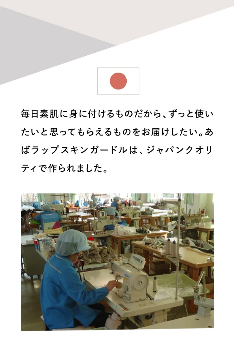 あばラップスキンガードルは、ジャパンクオリティで作られました