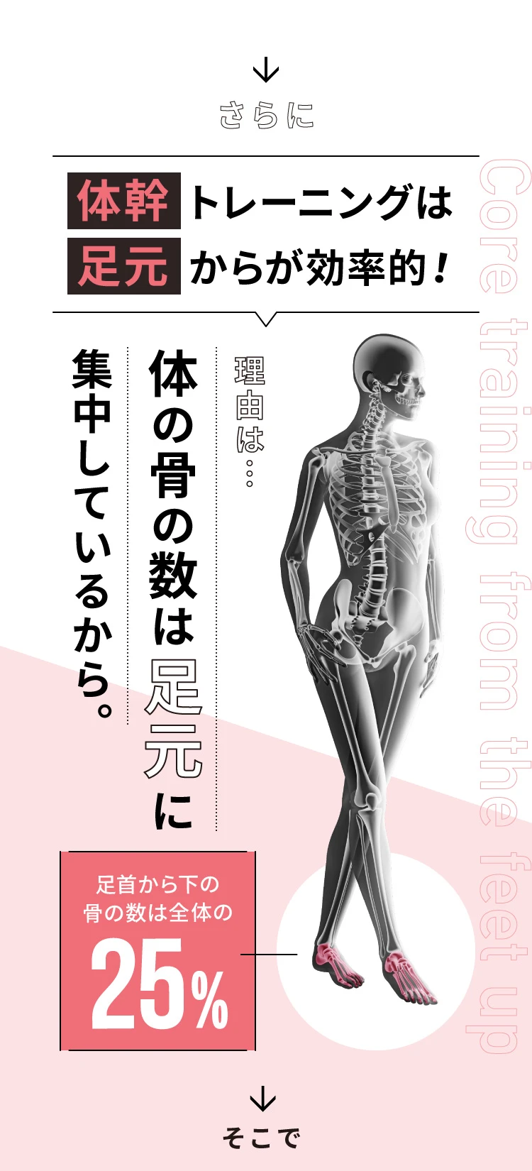 さらに、体幹トレーニングは足元からが効率的！