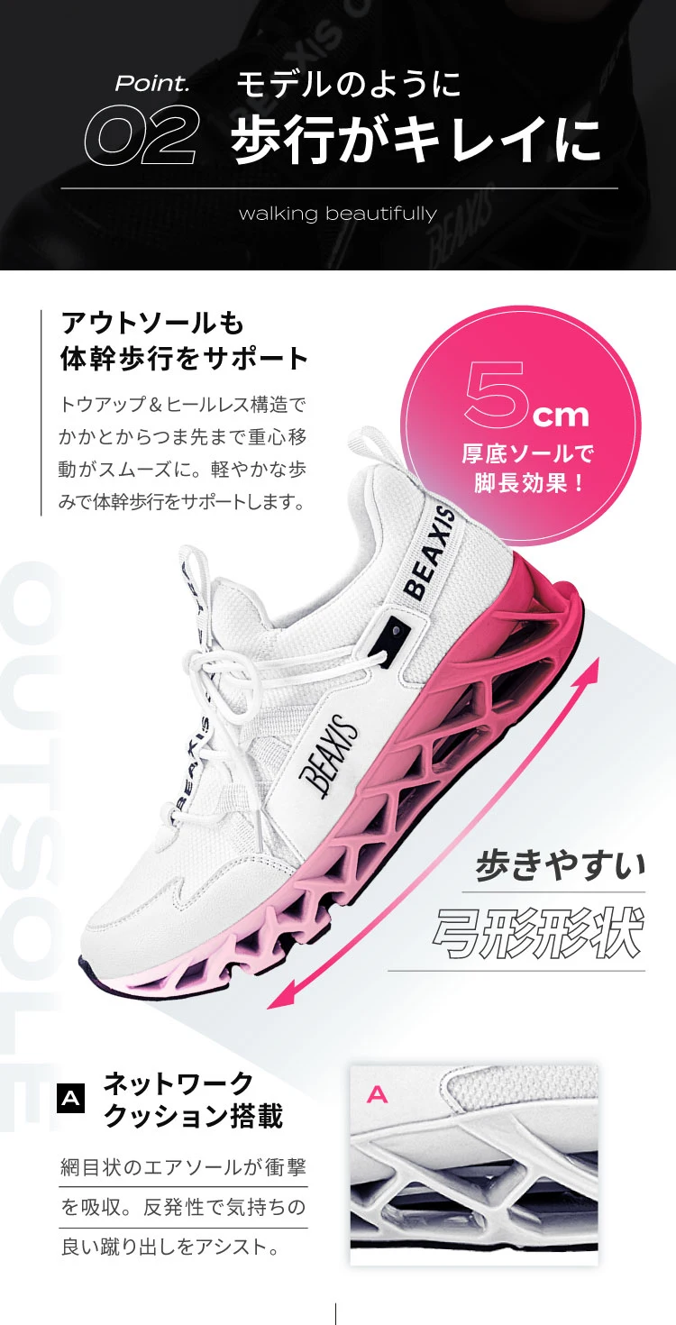 モデルのように歩行がキレイに