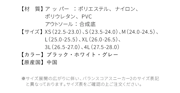 バランスコアスニーカー2.5 商品詳細