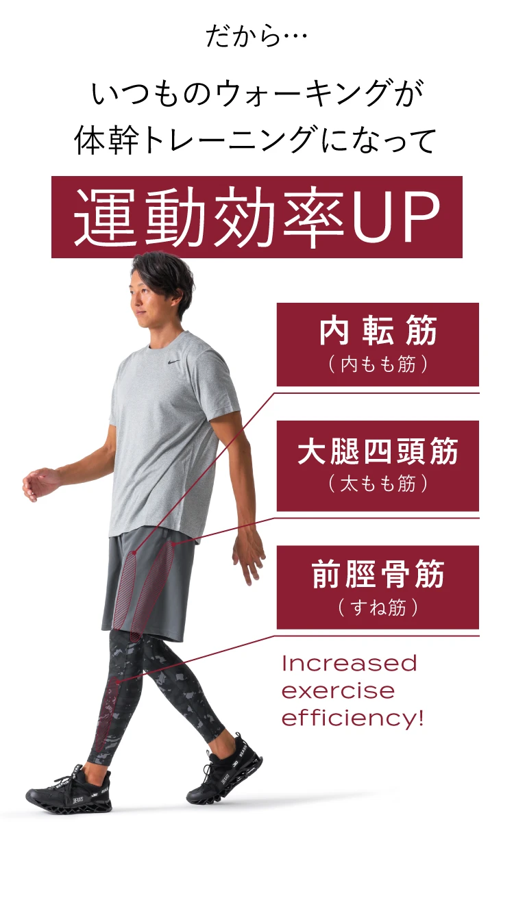 いつものウォーキングが体幹トレーニングになって運動効率UP