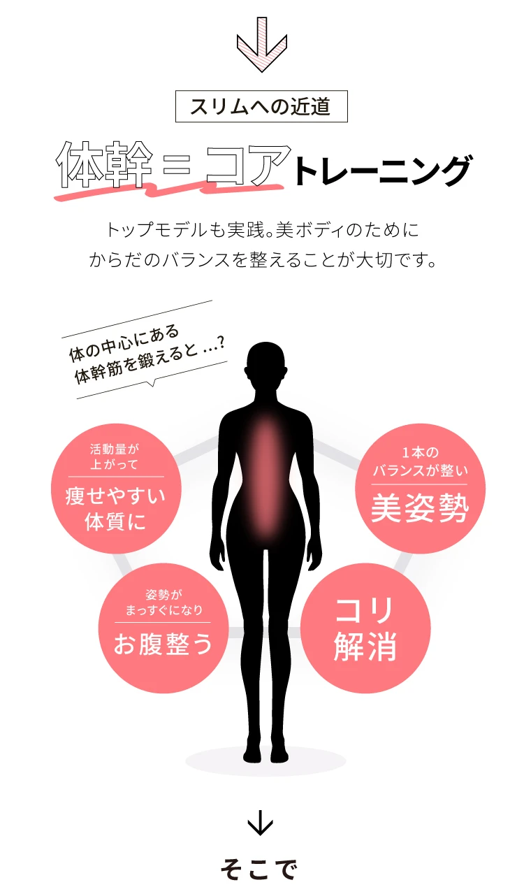 スリムへの近道は体幹、コアトレーニング