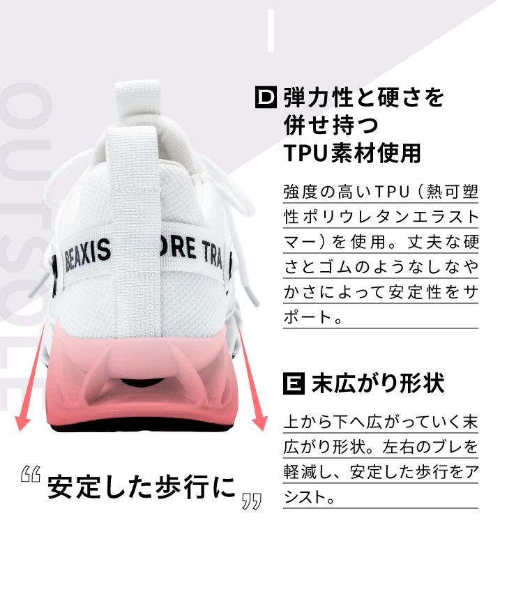 BEAXIS スニーカー ピンク 公式】バランスコアスニーカー2.5 BEAXIS(ビーアクシス)｜amepla