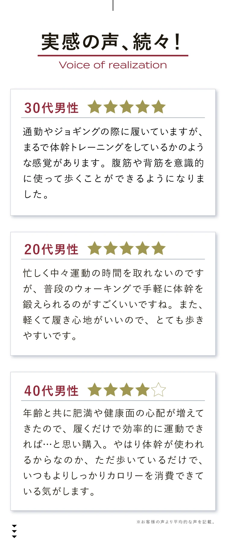 実感の声、続々！