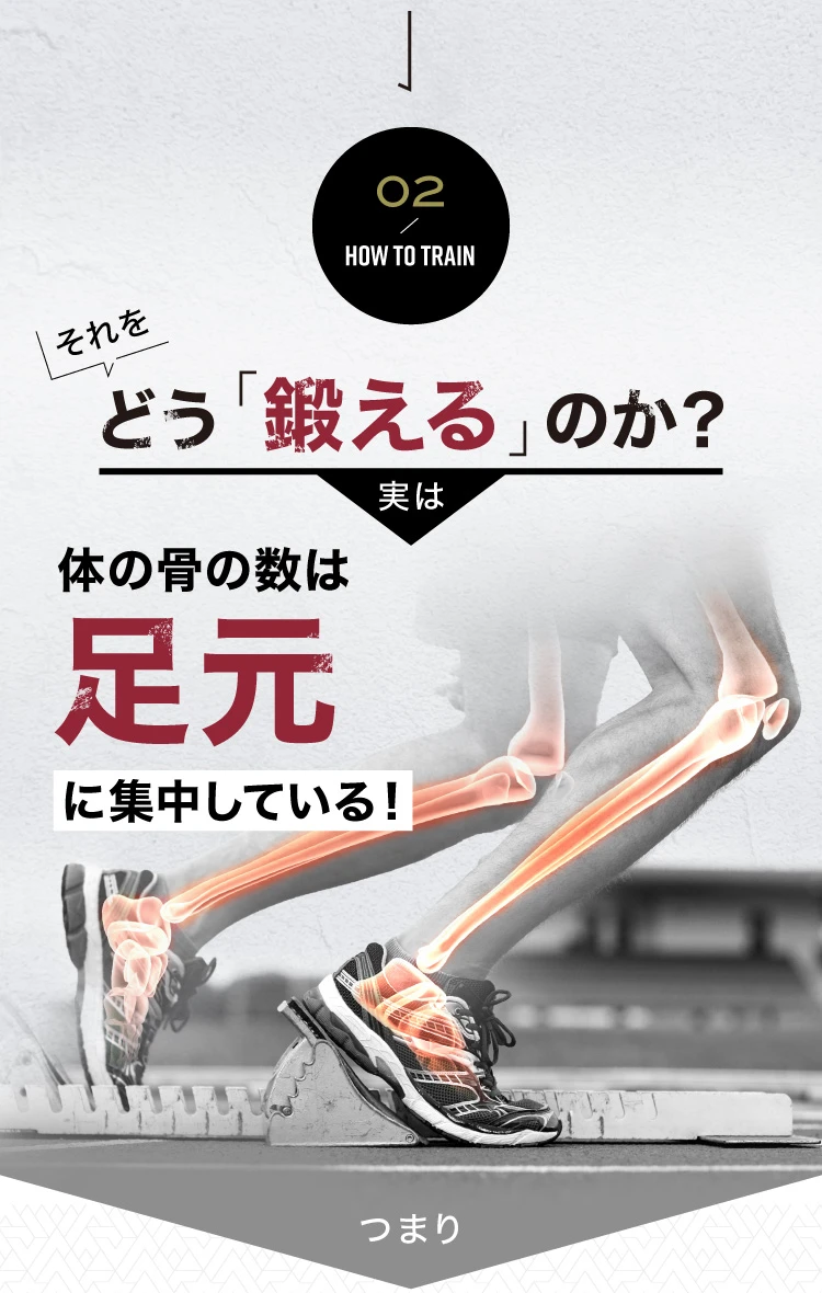 それをどう鍛えるのか？実は体の骨の数は足元に集中している
