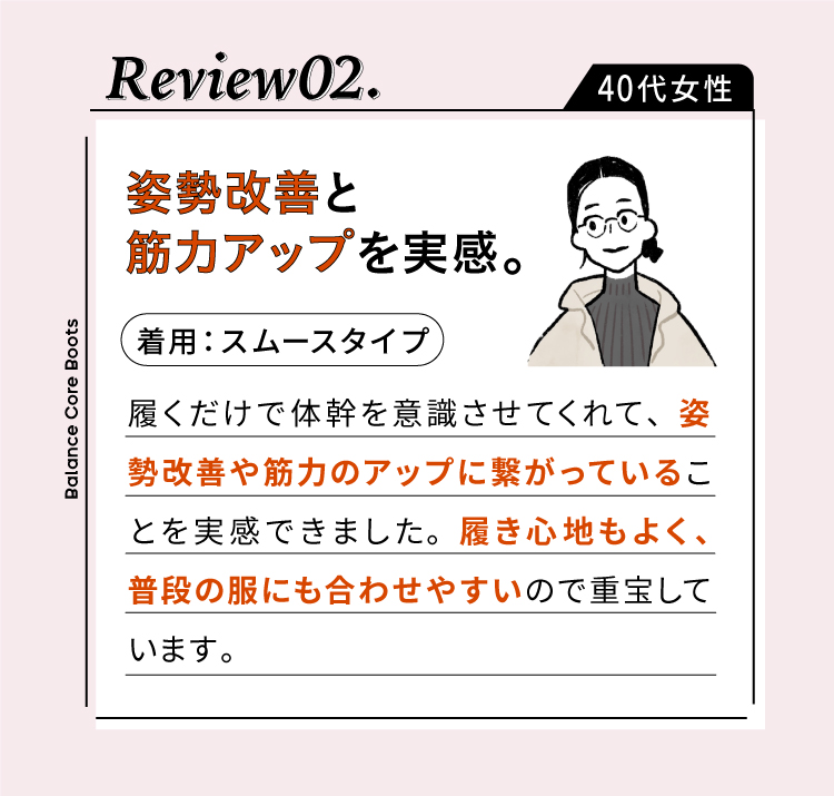 姿勢改善と筋力アップを実感