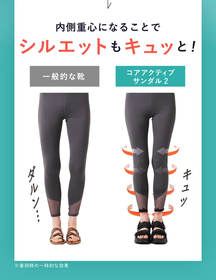 内側重心になることでシルエットもキュッと！
