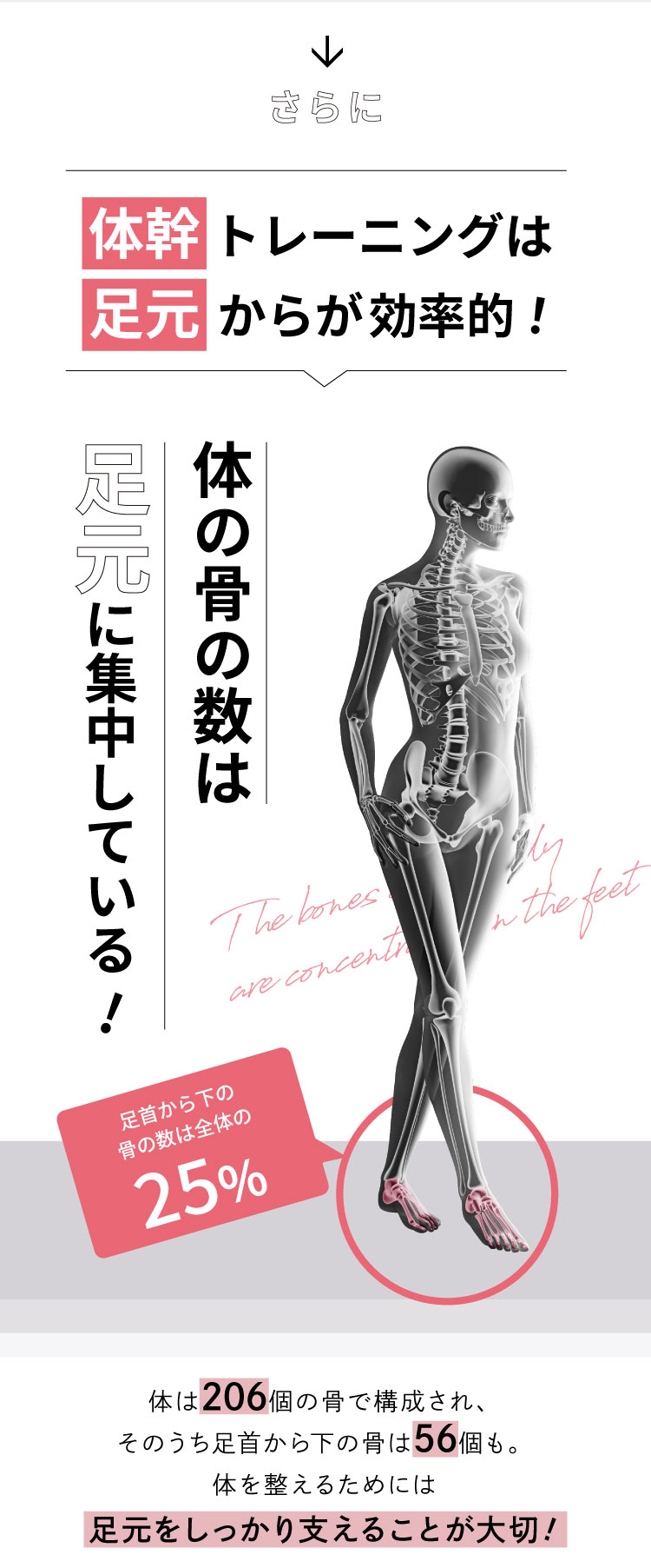 さらに体幹トレーニングは足元からが効率的！