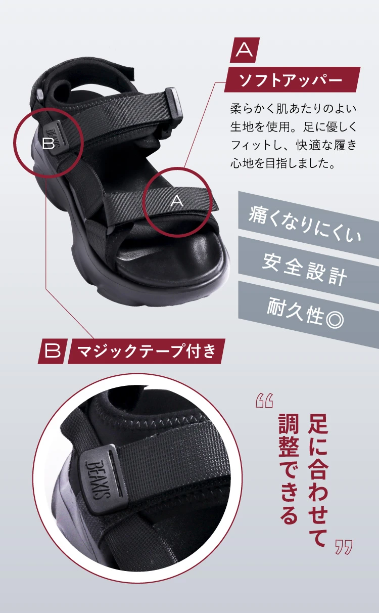 コアアクティブサンダル スポーツタイプ メンズ BEAXIS(ビーアクシス
