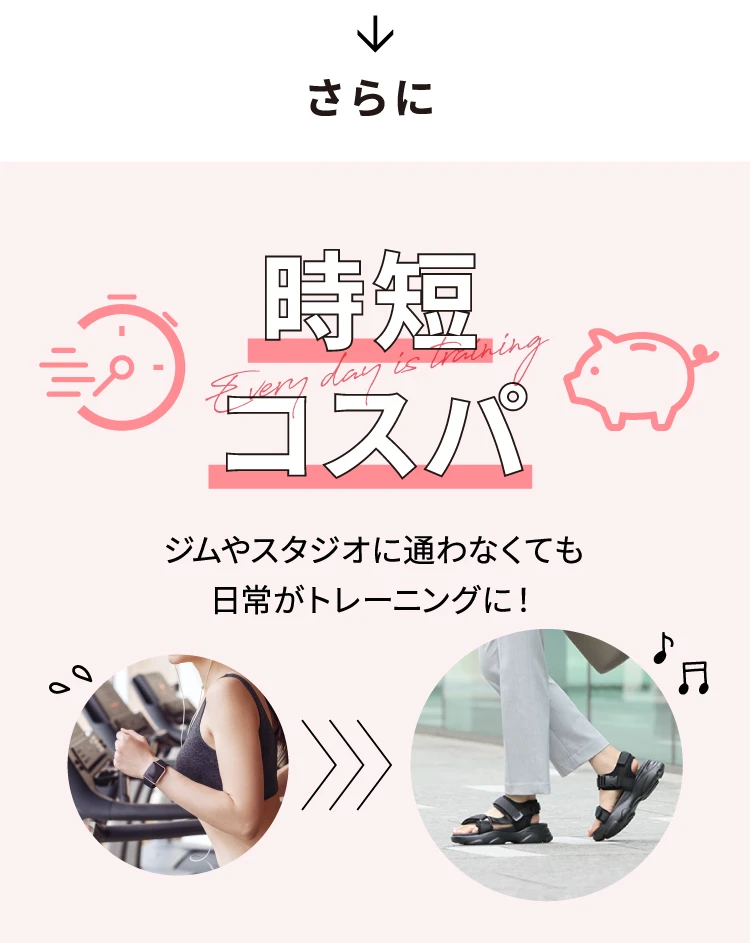 さらに時短・コスパ　ジムやスタジオに通わなくても日常がトレーニングに！