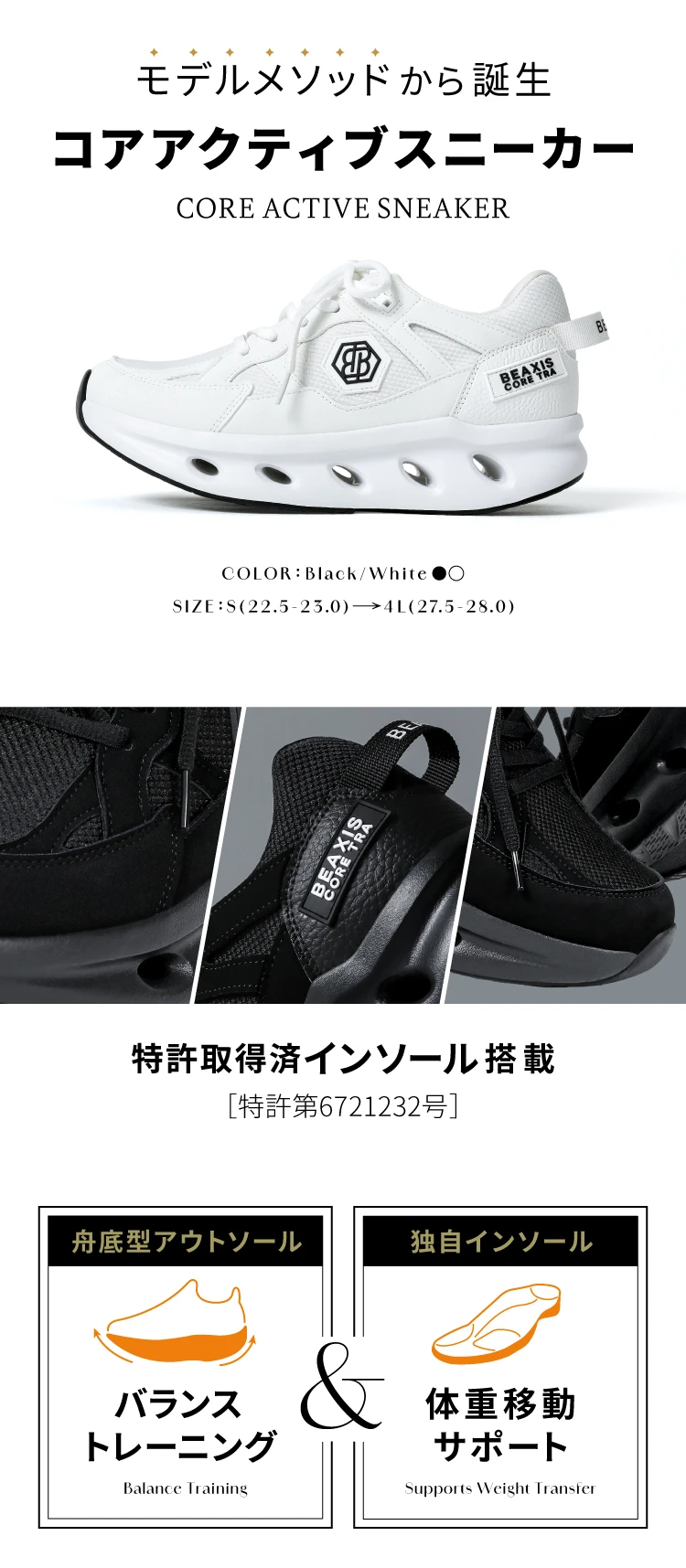 モデルメソッドから誕生 コアアクティブスニーカ