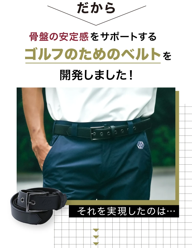 骨盤の安定感をサポートするゴルフのためのベルトを開発しました！