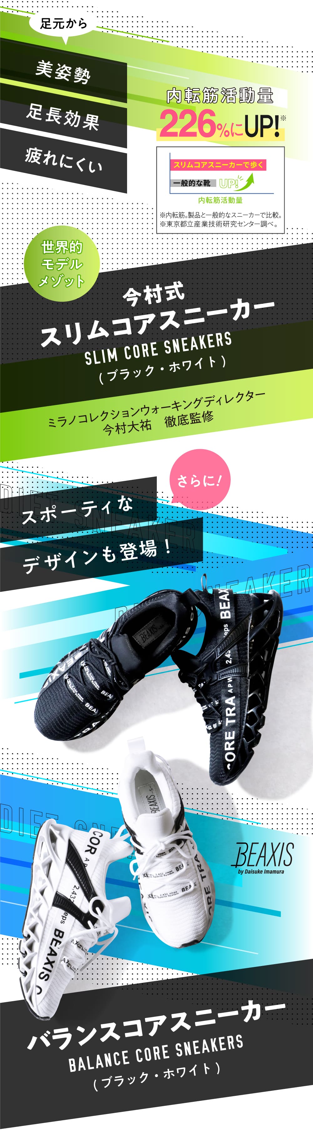 公式】今村式スリムコアスニーカー BEAXIS(ビーアクシス)｜amepla