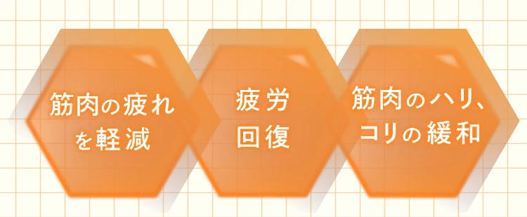 すると、筋肉の疲れを軽減 疲労回復 筋肉のハリ、コリの緩和