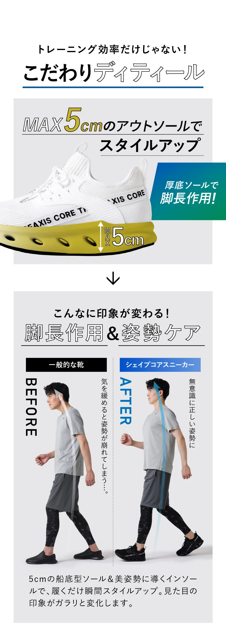 シェイプコアスニーカー メンズ BEAXIS(ビーアクシス) | amepla