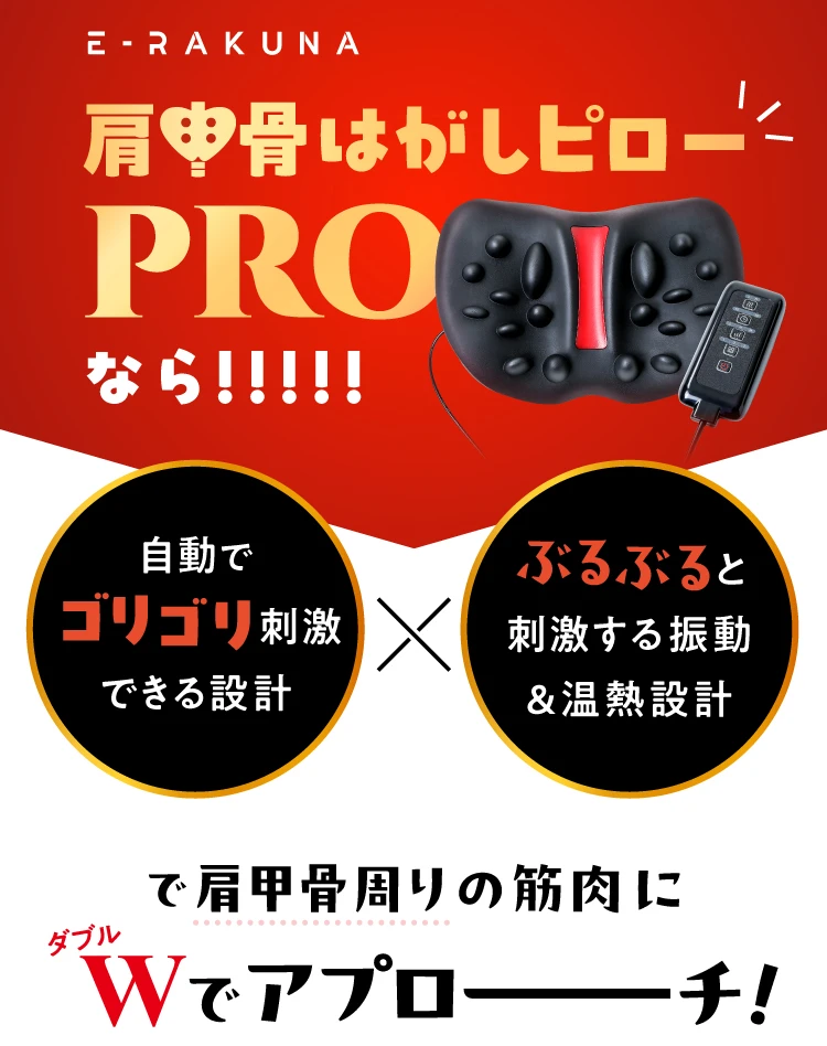 肩甲骨はがしピローPROなら！Wでアプローチ