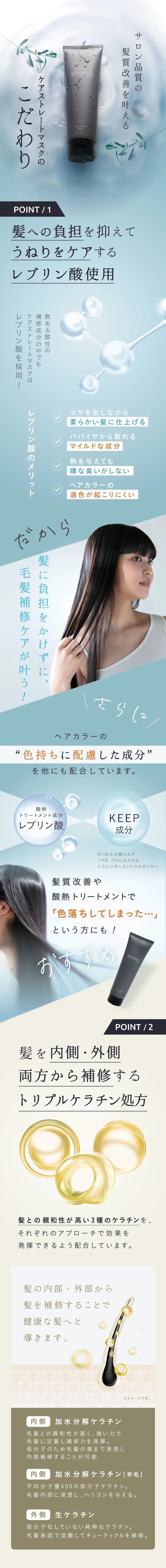 レブリン酸使用、トリプルケラチン処方