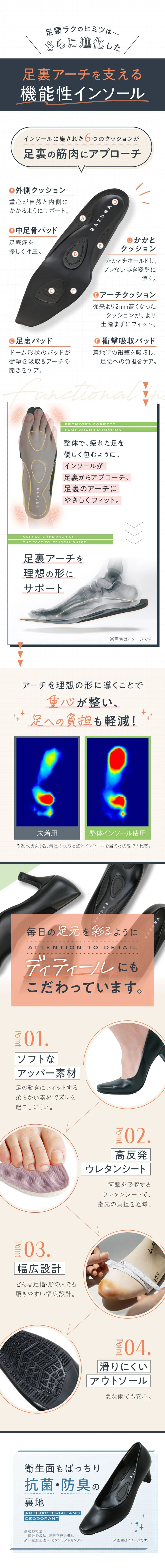 足裏アーチを支える機能性インソール