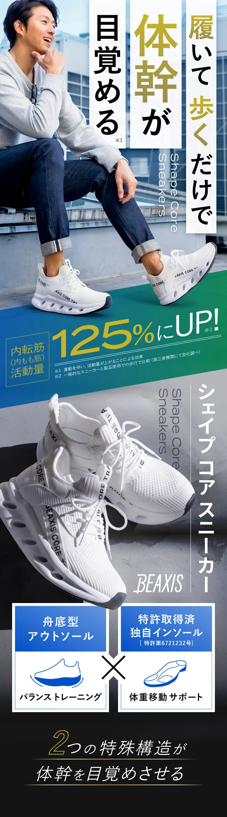 履いて歩くだけで体幹が目覚める