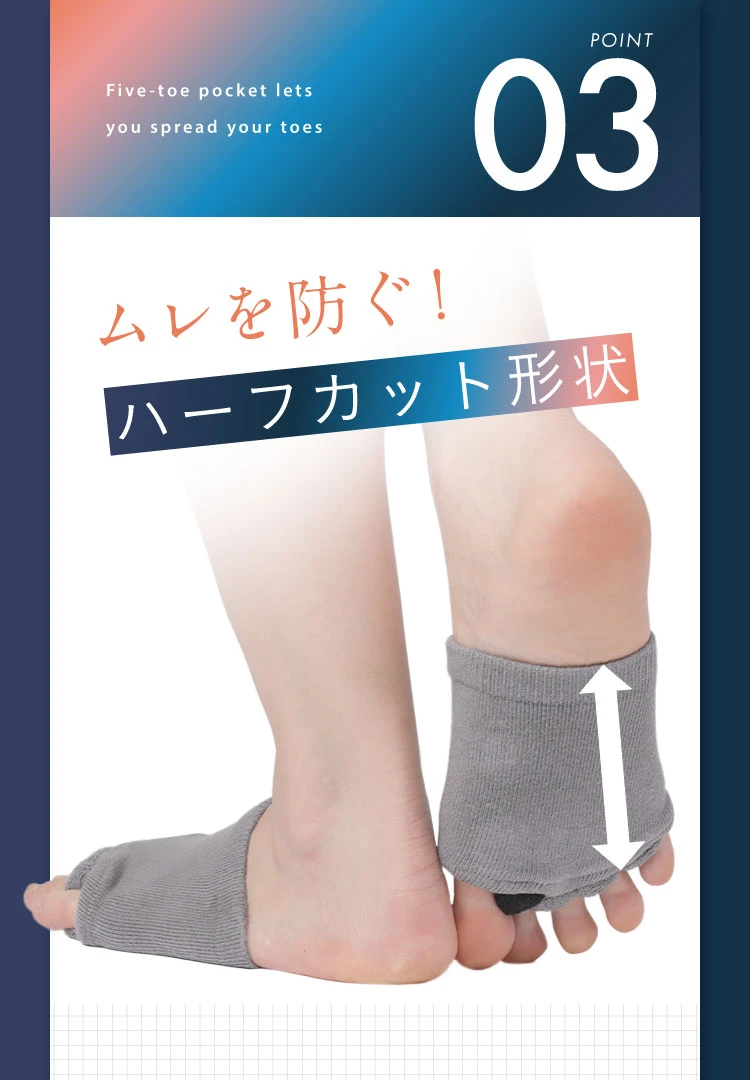 ポイント03.ムレを防ぐ！ハーフカット形状