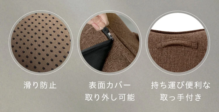滑り防止・表面カバー取り外し可能・持ち運び便利な取っ手付き