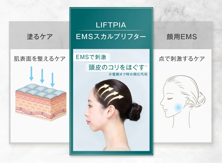 LIFTPIA EMSスカルプリフター EMSで刺激 頭皮を動かすケア