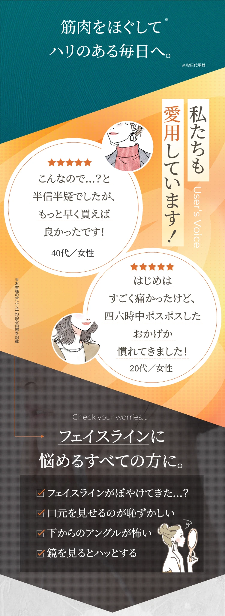 筋肉をほぐしてハリのある毎日へ フェイスラインに悩めるすべての方に