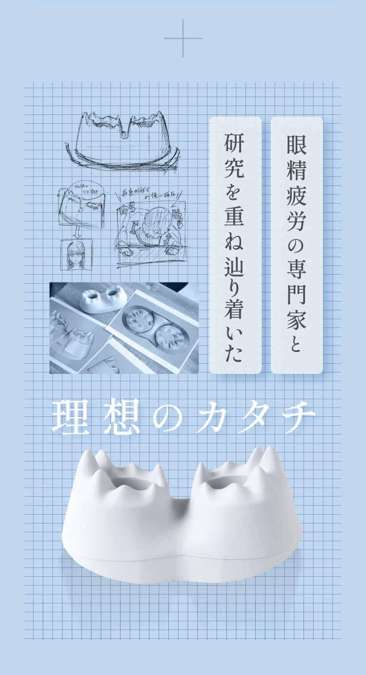 眼精疲労の専門家と研究を重ね辿り着いた理想のカタチ