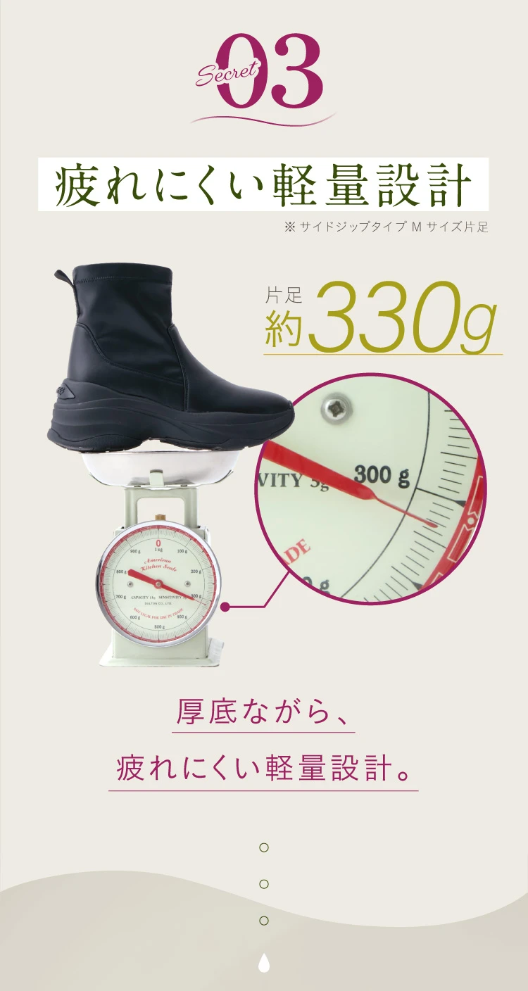 03 疲れにくい軽量設計