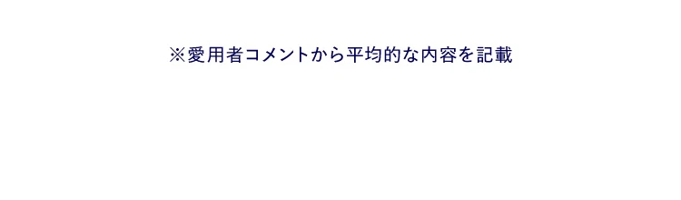 愛用者コメントから平均的な内容を記載