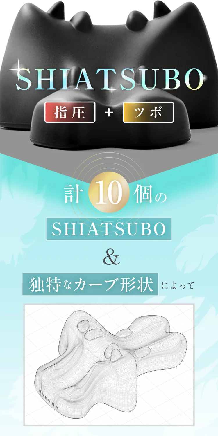 頭から首の付け根まで表面の筋肉をがっつり押圧