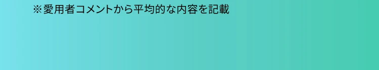 ※愛用者コメントから平均的な内容を記載