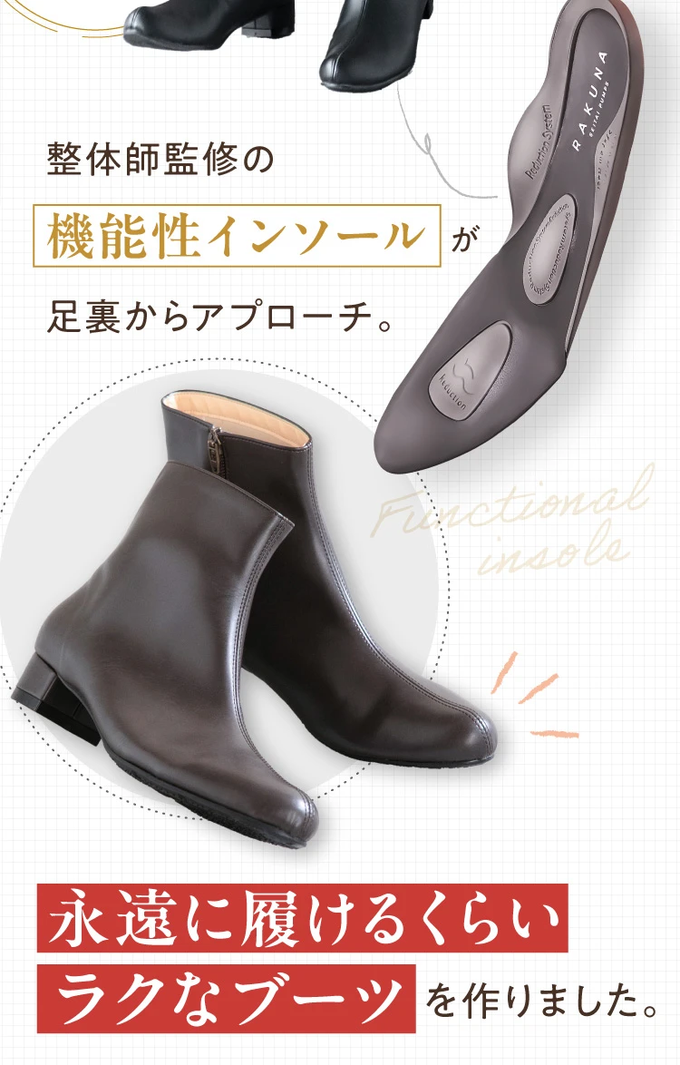 整体師監修の機能性インソールが足裏からアプローチ 永遠に履けるくらいラクなブーツを作りました