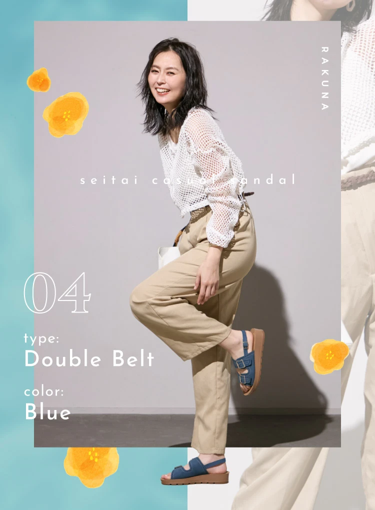 ダブルベルトタイプ ブルー着用イメージ
