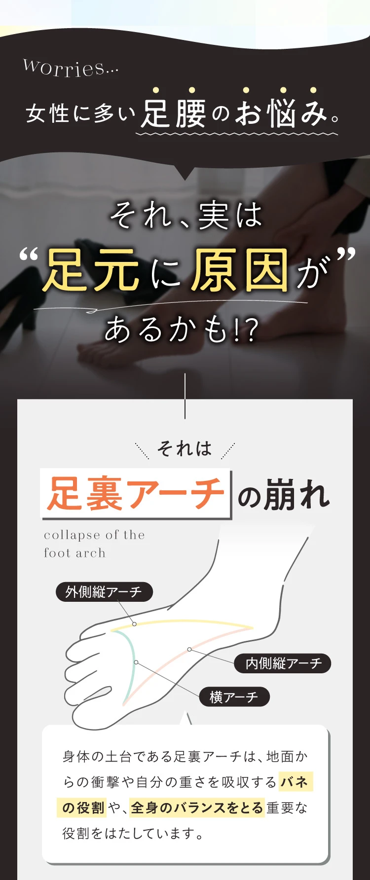 女性に多い足腰のお悩みそれ、実は足元に原因があるかも
