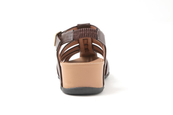 整体サンダル グルカタイプ  背面 ブラウン