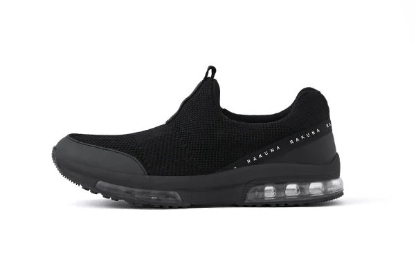 整体スニーカー（スリッポンタイプ） 側面 ブラック