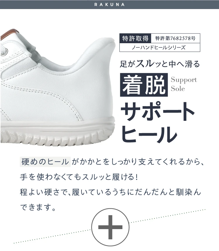 足がスルッと中へ滑る着脱サポートヒール