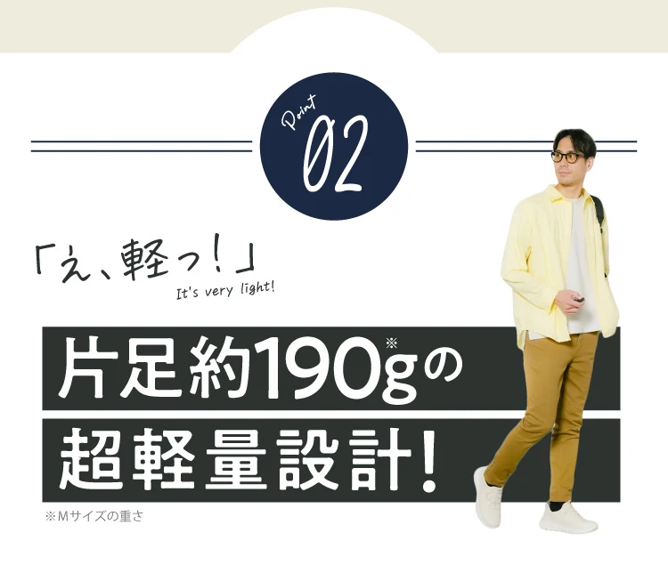 片足約190gの超軽量設計！